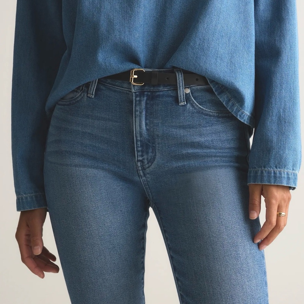 Quince Women's Flare Jeans in Light Blue - Picture 2 of 7